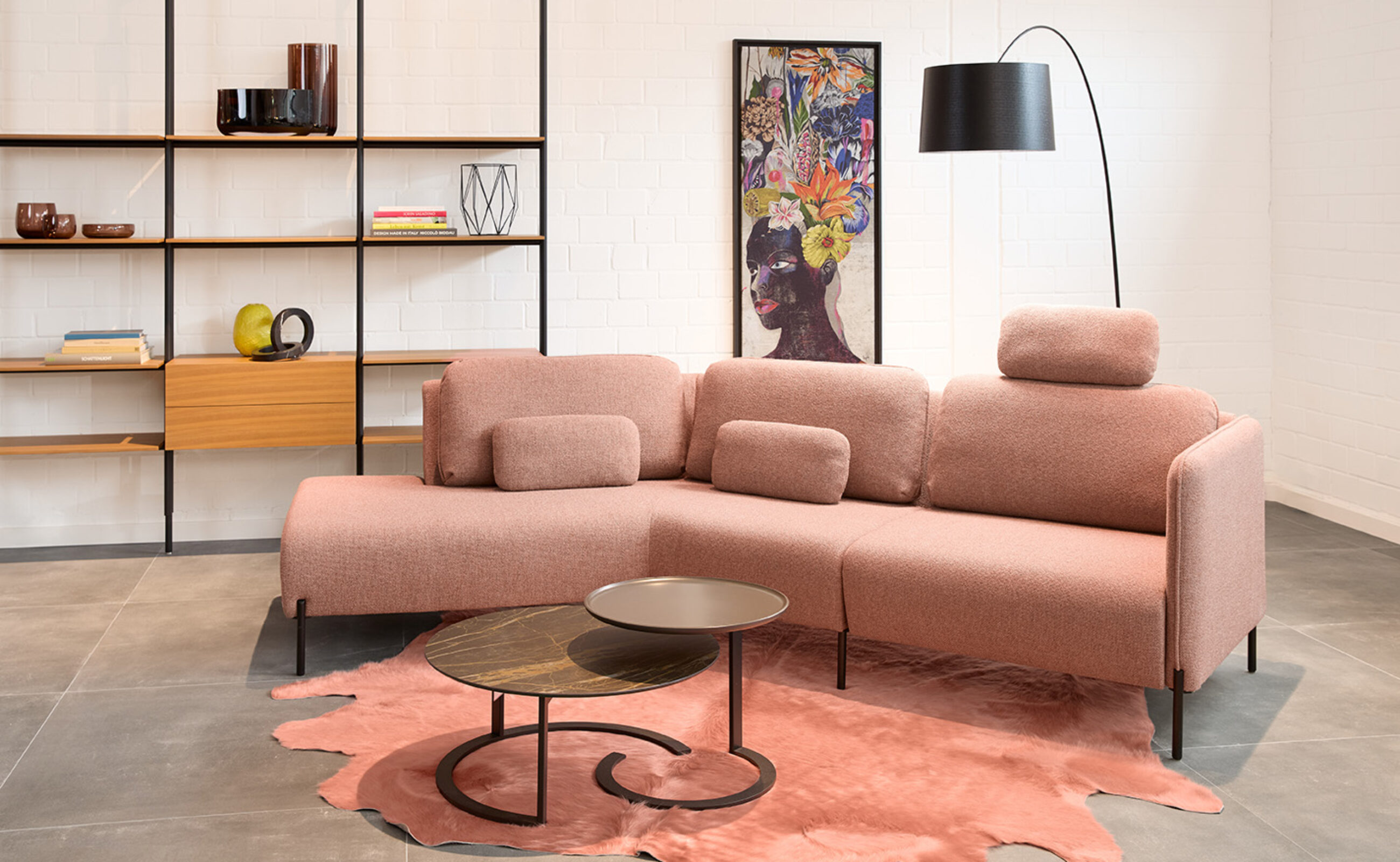 Photo of the corner sofa by Werther with our fabric Taro.